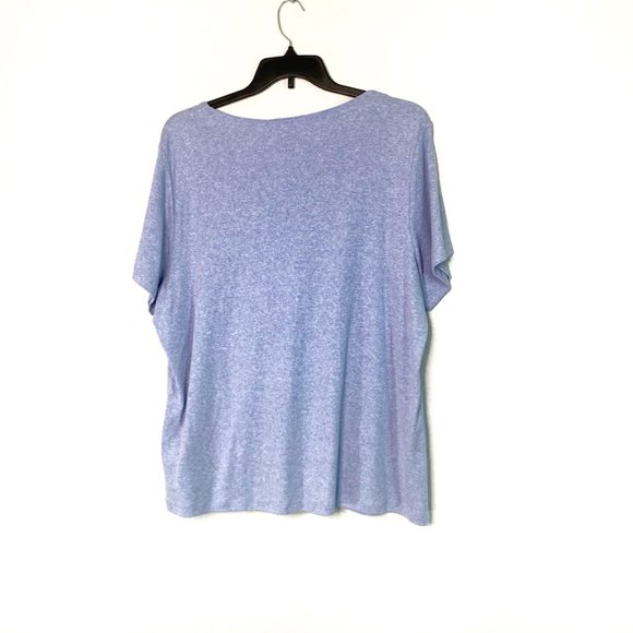 NWT Karen Scott Plus USA Flag Studded Sparkle Top - Picture 2 of 4